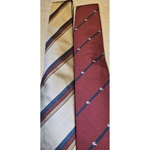 Vintage Burberry Of London Mens Silk,wool Ties,lot Of 2